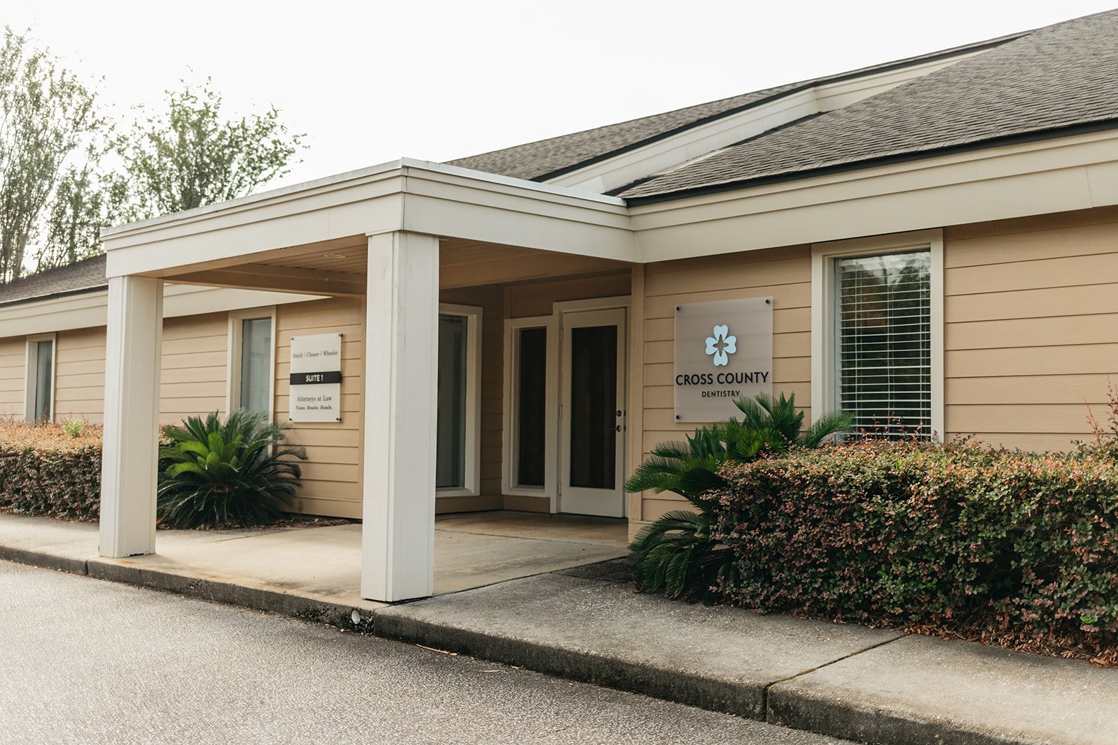 Exterior view of Cross County Dentistry office building in North Charleston, SC
